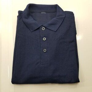 E&E Men's Short Sleeve  spread Collar Poly Blend Polo Shirt  Color Navy  2XL NEW